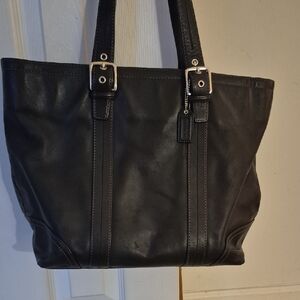 Black Leather Tote Bag